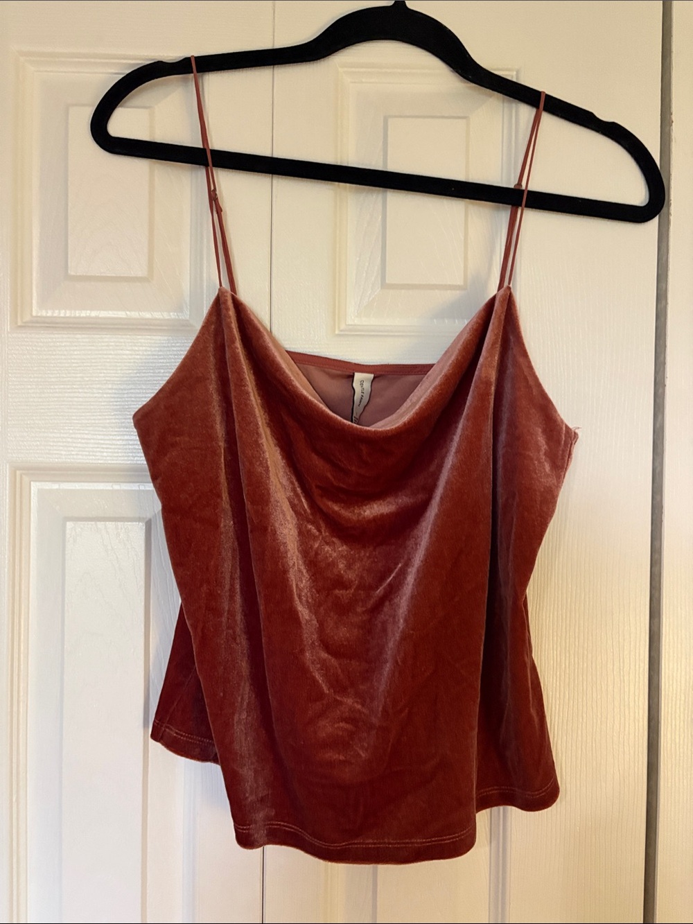 Gentle Fawn "Sofie" Velvet Cowl-Neck Tank in Rose Gold/Pink